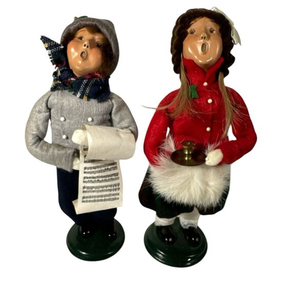 Pair Byers Choice Victorian Boy Girl Caroler Signed & Numbered 1996 1997 - Picture 1 of 16